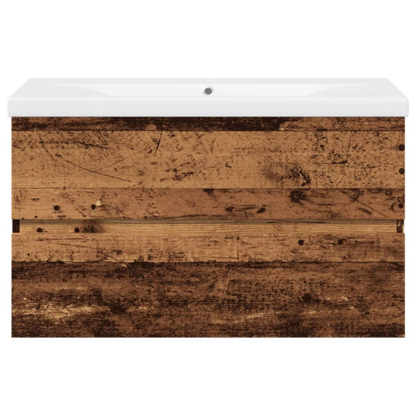 Mueble con lavabo integrado madera envejecida 81x39.5x49 cm M 5