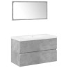 Set muebles de baño 2 piezas madera contrachapada gris hormigón 2