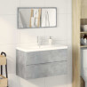 Set muebles de baño 2 piezas madera contrachapada gris hormigón 3