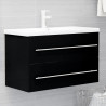 Mueble con lavabo madera de ingeniería negro 1