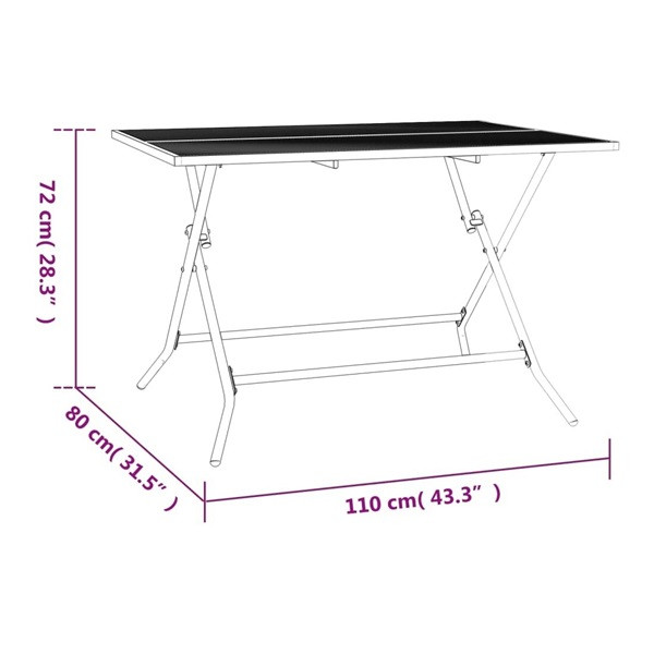 Mesa de jardim dobrável 110x80x72 cm malha de aço antracite M 4