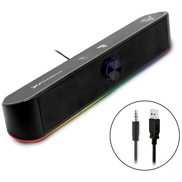 Phoenix ohmios barra sonido rgb 6w rms bt - bluetooth - usb - aux - botones tactiles M 2