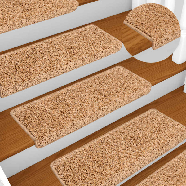 Alfombrilla escalera 20 uds 65x21x4 cm beige M 5