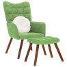 Sillón de relax con reposapiés terciopelo verde claro 1