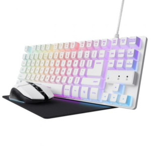 Pack Gaming Trust GXT 794W teclado + mouse + tapete branco H