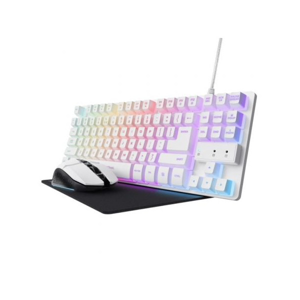 Pack Gaming Trust GXT 794W teclado + mouse + tapete branco M 2