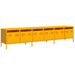 Mueble TV acero laminado en frío amarillo mostaza 202x39x43.5cm H