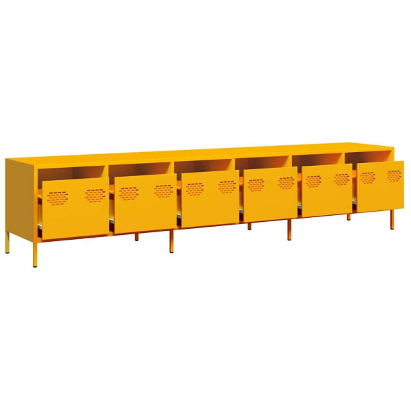 Mueble TV acero laminado en frío amarillo mostaza 202x39x43.5cm M 4