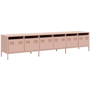 Mueble para TV acero laminado en frío rosa 202x39x43.5 cm H