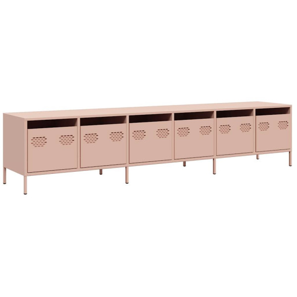 Mueble para TV acero laminado en frío rosa 202x39x43.5 cm M 2