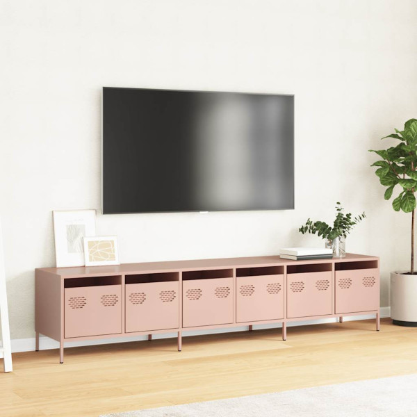 Móvel de TV 202x39x43.5 cm aço laminado a frio rosa M 3