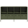 Aparador de acero laminado en frío verde oliva 135x39x73.5 cm 5