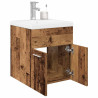 Mueble fregadero con lavabo y grifo empotrados madera vieja 1