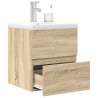 Set de muebles de baño 2 pzas madera contrachapada roble Sonoma 1