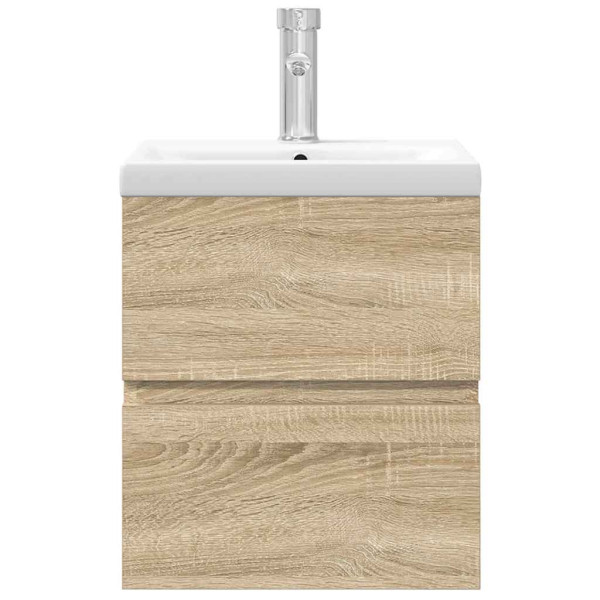 Set de muebles de baño 2 pzas madera contrachapada roble Sonoma M 4