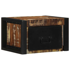 Mesillas de noche multicolor 2 uds 40x35x25 cm madera reciclada H