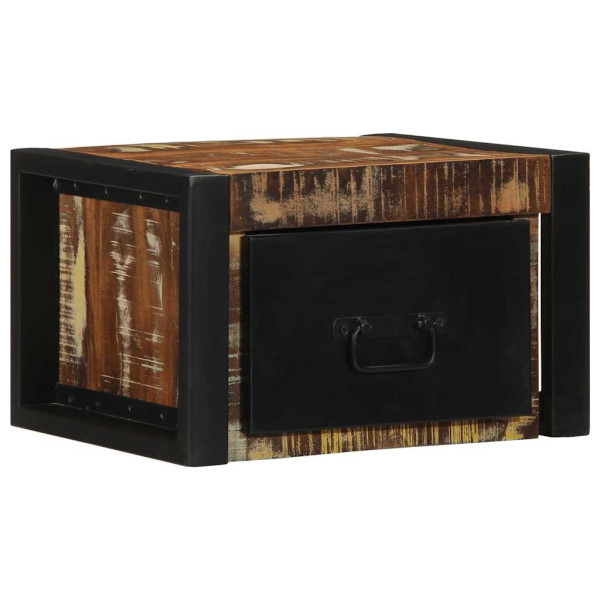 Mesillas de noche multicolor 2 uds 40x35x25 cm madera reciclada M 2