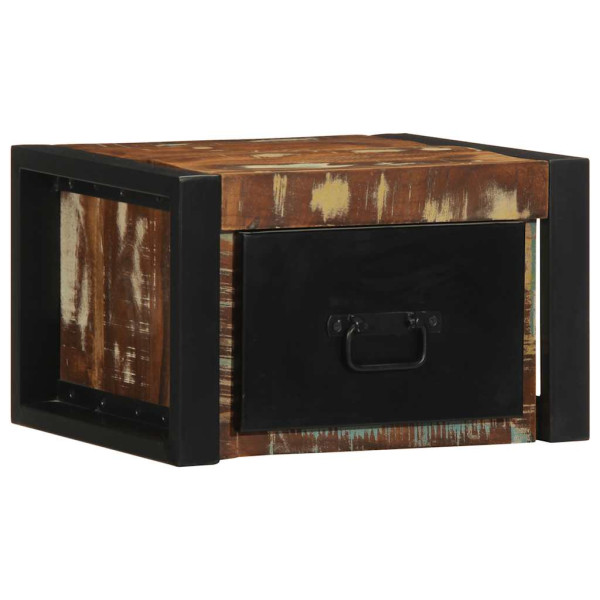 Mesillas de noche multicolor 2 uds 40x35x25 cm madera reciclada M 5