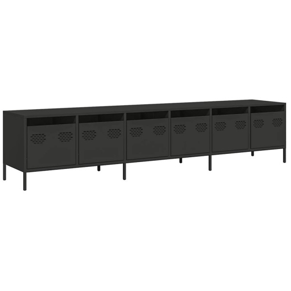 Mueble para TV acero laminado en frío negro 202x39x43.5 cm M 2