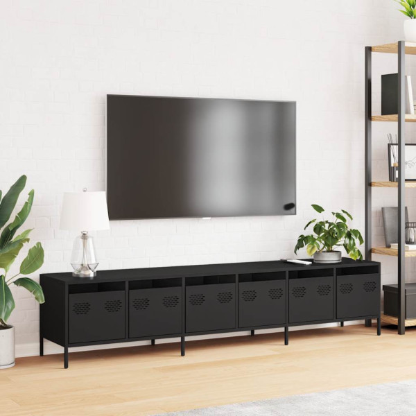 Mueble para TV acero laminado en frío negro 202x39x43.5 cm M 3