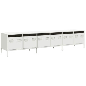 Mueble para TV acero laminado en frío blanco 202x39x43.5 cm H