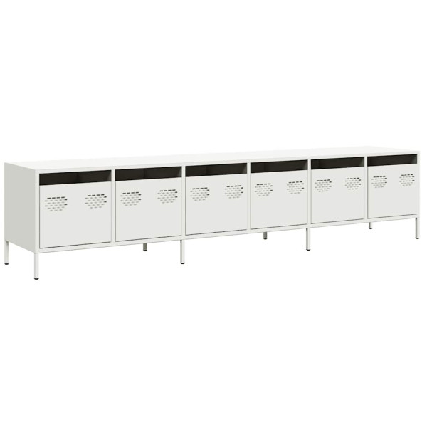 Móvel de TV 202x39x43.5 cm aço laminado a frio branco M 2