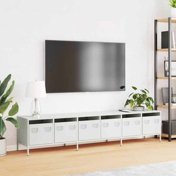 Mueble para TV acero laminado en frío blanco 202x39x43.5 cm M 3