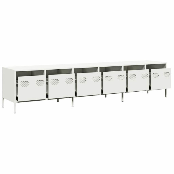 Mueble para TV acero laminado en frío blanco 202x39x43.5 cm M 4
