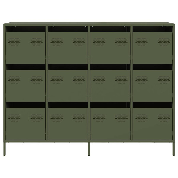 Aparador de acero laminado en frío verde oliva 135x39x103.5 cm M 5