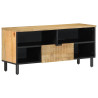 Mueble de TV madera maciza de mango marrón 100x33x46 cm 1
