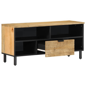 Mueble de TV madera maciza de mango marrón 100x33x46 cm H