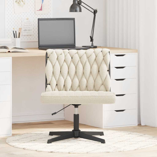 Silla de oficina giratoria tela color crema M 3