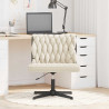 Silla de oficina giratoria tela color crema 3