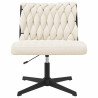 Silla de oficina giratoria tela color crema 4