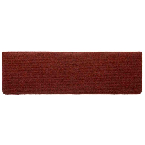 Tapetes de escada autoadesivos 20 peças 65x21x4 cm vermelho bordô com borda retangular M 4