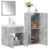 Juego muebles de baño 4 pzas madera contrachapada gris hormigón 1
