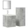Juego muebles de baño 4 pzas madera contrachapada gris hormigón 2