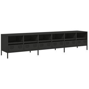 Mueble para TV acero laminado en frío negro 202x39x43.5 cm H