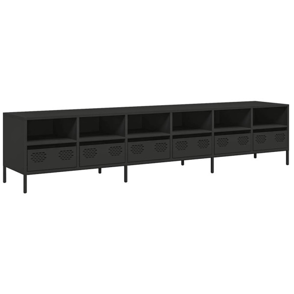 Mueble para TV acero laminado en frío negro 202x39x43.5 cm M 2