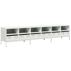 Mueble para TV acero laminado en frío blanco 202x39x43.5 cm H