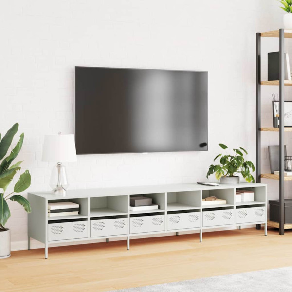 Mueble para TV acero laminado en frío blanco 202x39x43.5 cm M 3