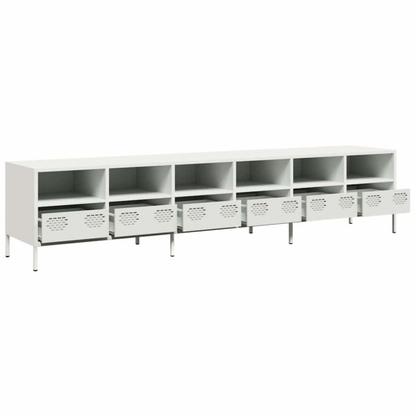 Mueble para TV acero laminado en frío blanco 202x39x43.5 cm M 4