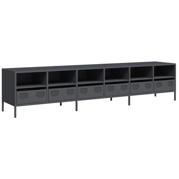 Mueble de TV acero laminado en frío antracita 202x39x43.5 cm M 2