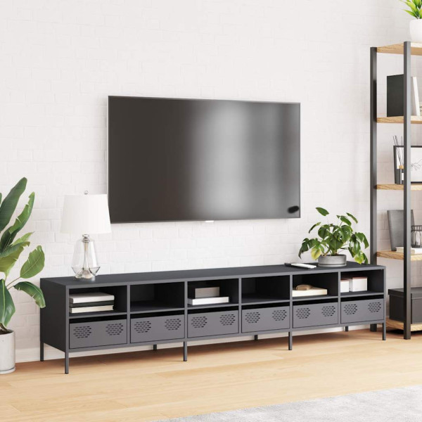 Móvel de TV 202x39x43.5 cm aço laminado a frio antracite M 3