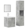 Juego muebles de baño 4 pzas madera contrachapada gris hormigón 1