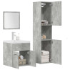 Juego muebles de baño 4 pzas madera contrachapada gris hormigón 3