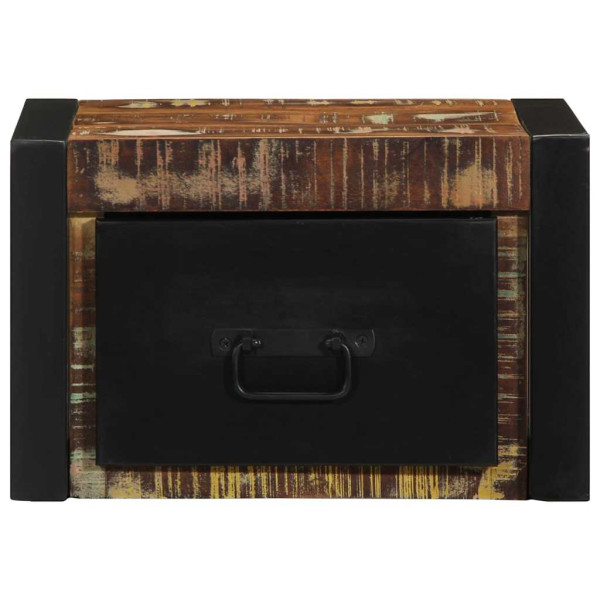 Mesa de cabeceira multicor 40x35x25cm madeira maciça recuperada M 5