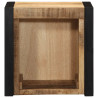 Mesitas de noche 2 piezas 40x35x40cm madera maciza rugosa mango 5