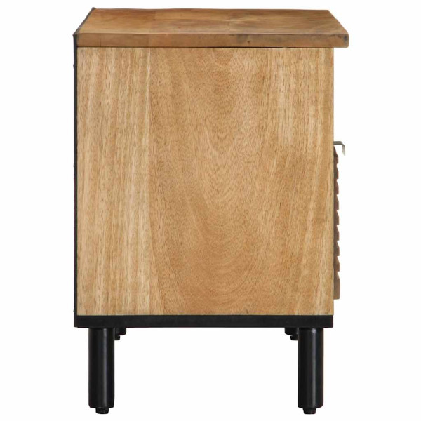 Mueble de TV madera maciza de mango marrón 80x33x46 cm M 4