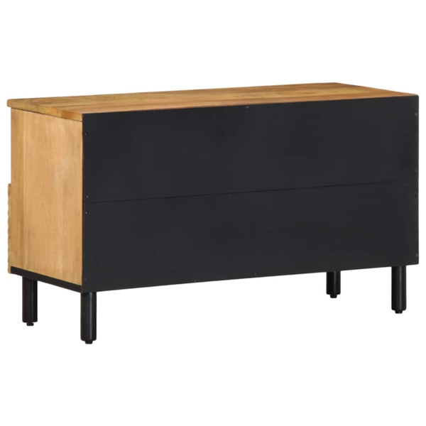 Mueble de TV madera maciza de mango marrón 80x33x46 cm M 5